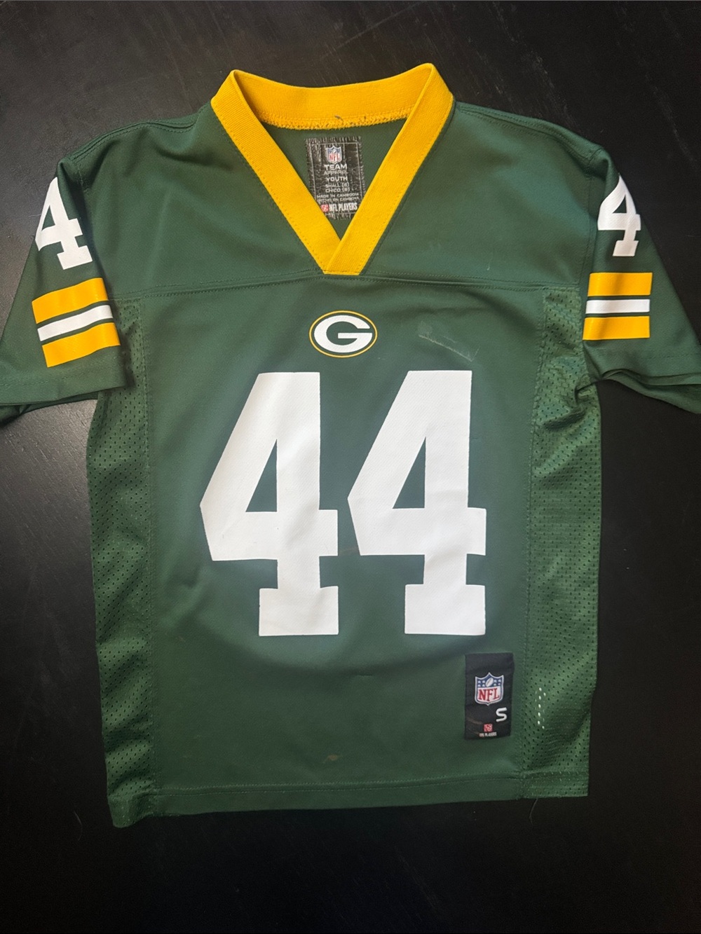 NFL Green Bay Green and Yellow Youth Football Jersey V-Neck #44 Starks